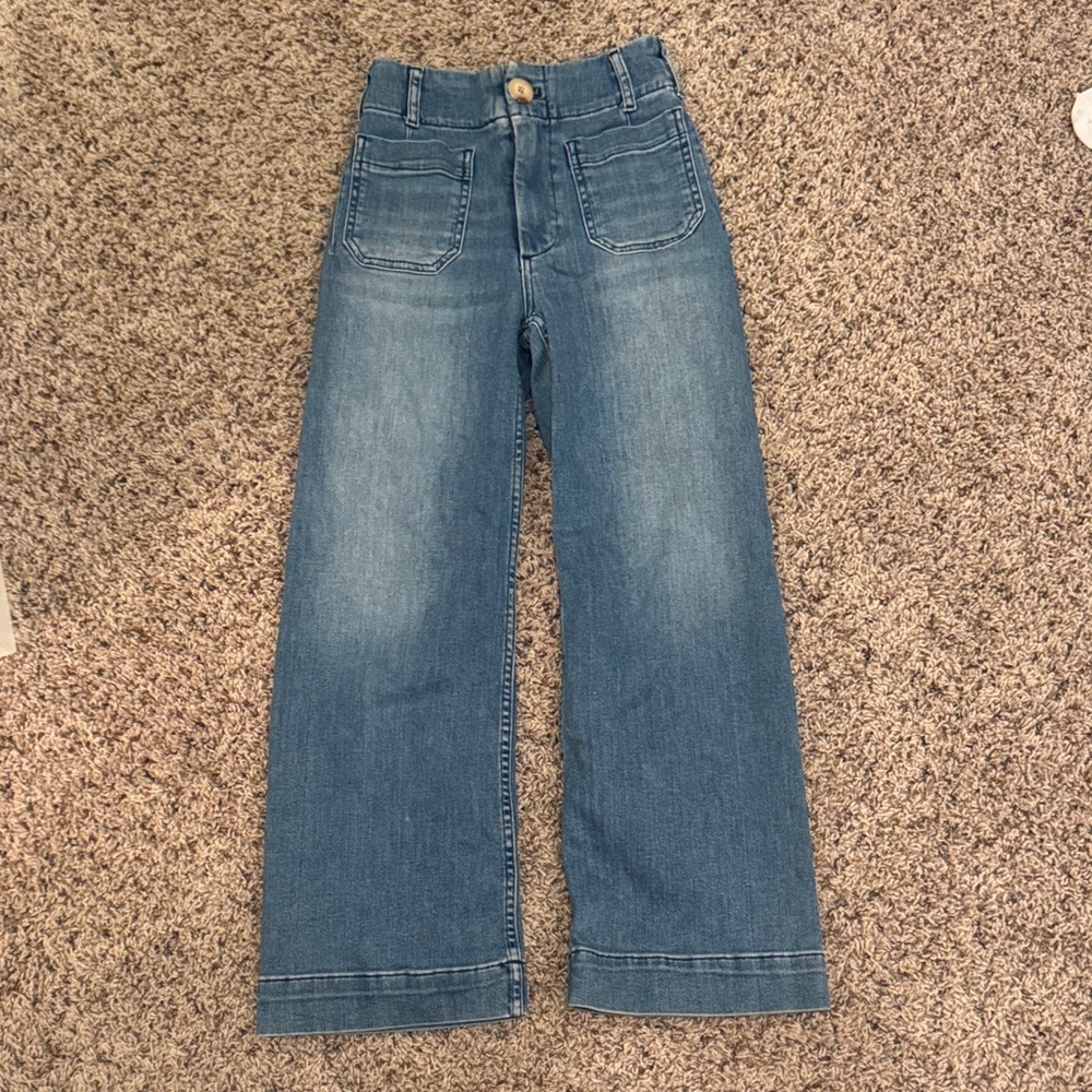 Maeve Light Blue High Rise Crop Jeans